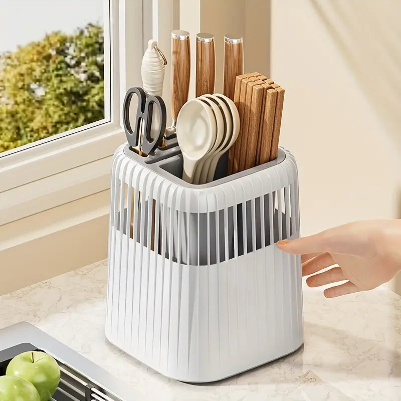 Multifunctional 360 Rotating Knife and Chopstick Kitchen Utensil Holder