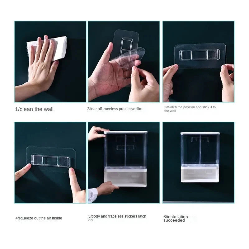 Wall Mounted Transparent Grain Storage Box Space Saving Cereal Dispenser