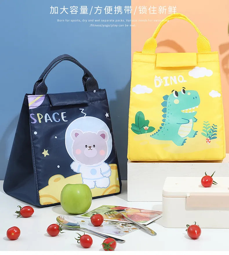 Portable Thermal Insulated Kids Lunch Box Food Bag
