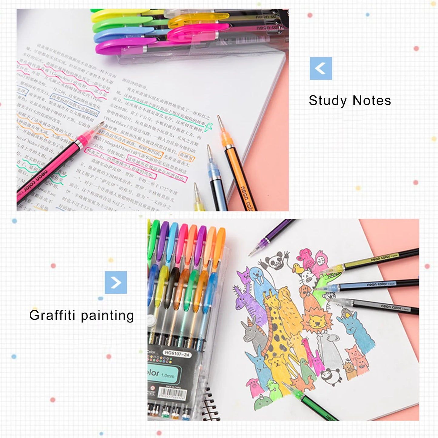 Neon Color 1.0mm Pen Set of 12Pcs