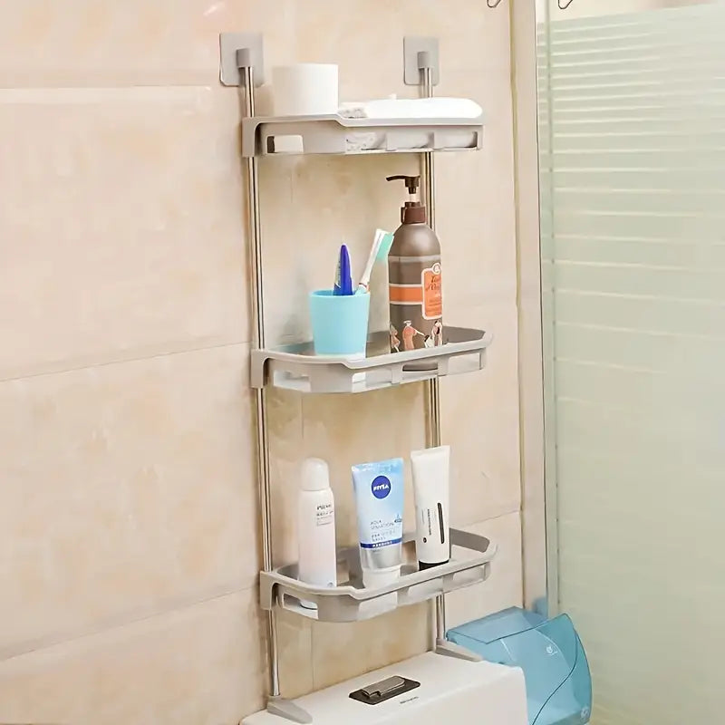 Multifunctional 3 Tier Space-Saving Wall-Mounted Bathroom Storage Rack Shelves For Toiletries & Essentials