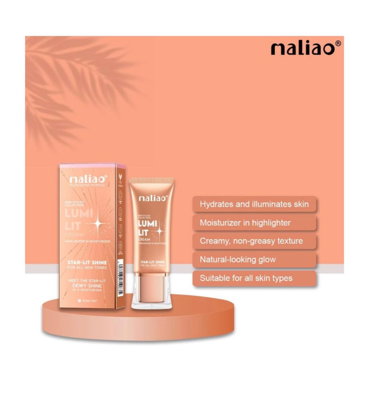Maliao Lumi Lit Cream Highlighter and Moisturizer - Star Lit Shine for Radiant Glow