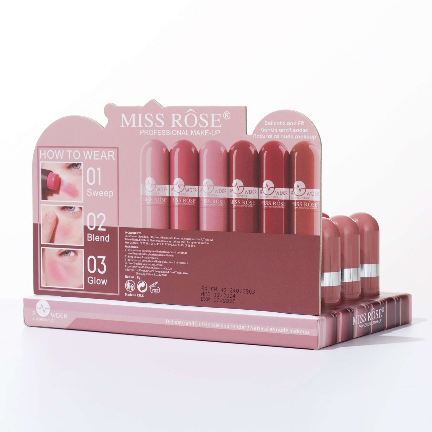 Miss Rose New Blush Stick Pack of 6