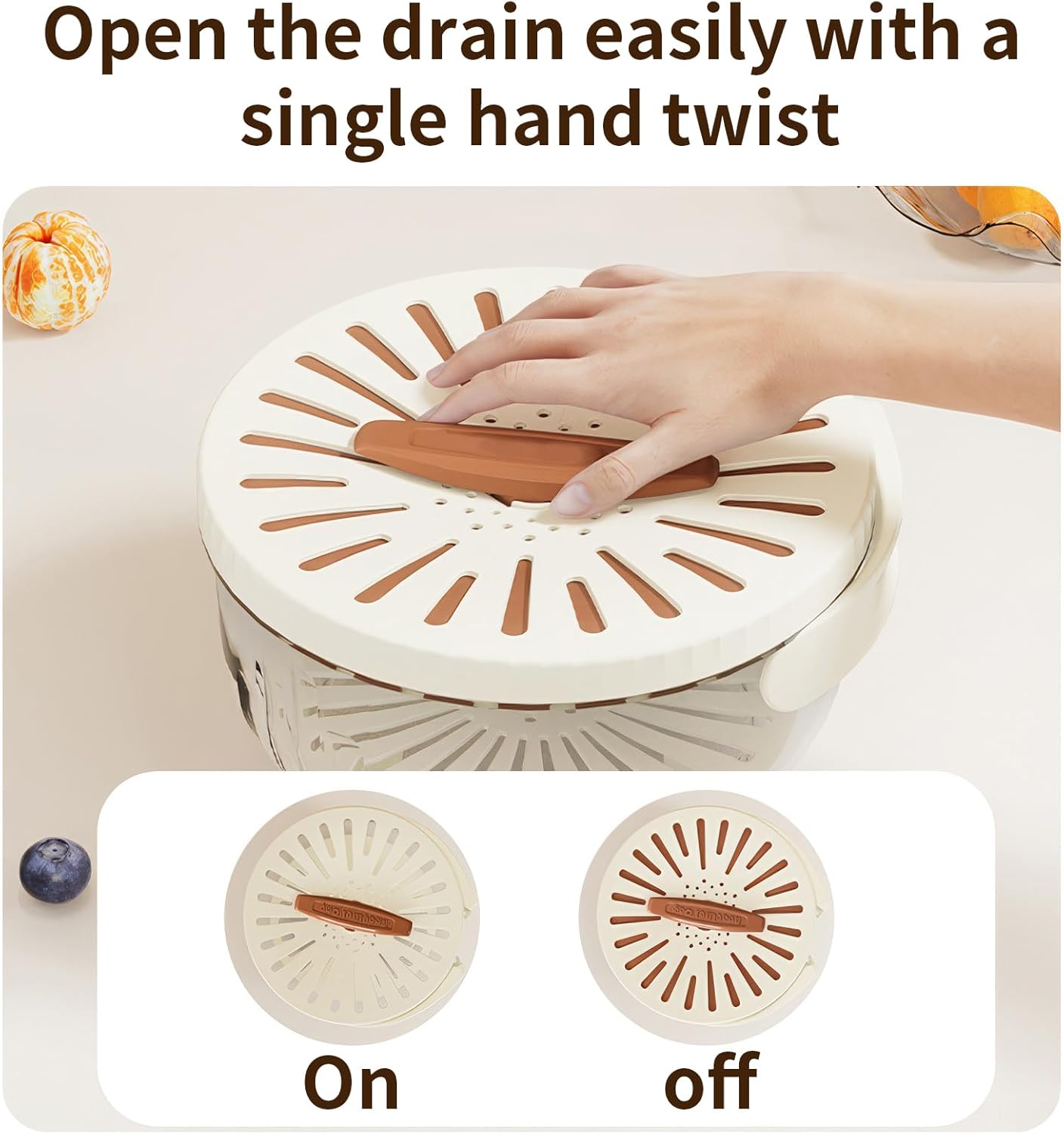 Multifunction 2in1 Food Colander With Handle Draining Bowl With Lid