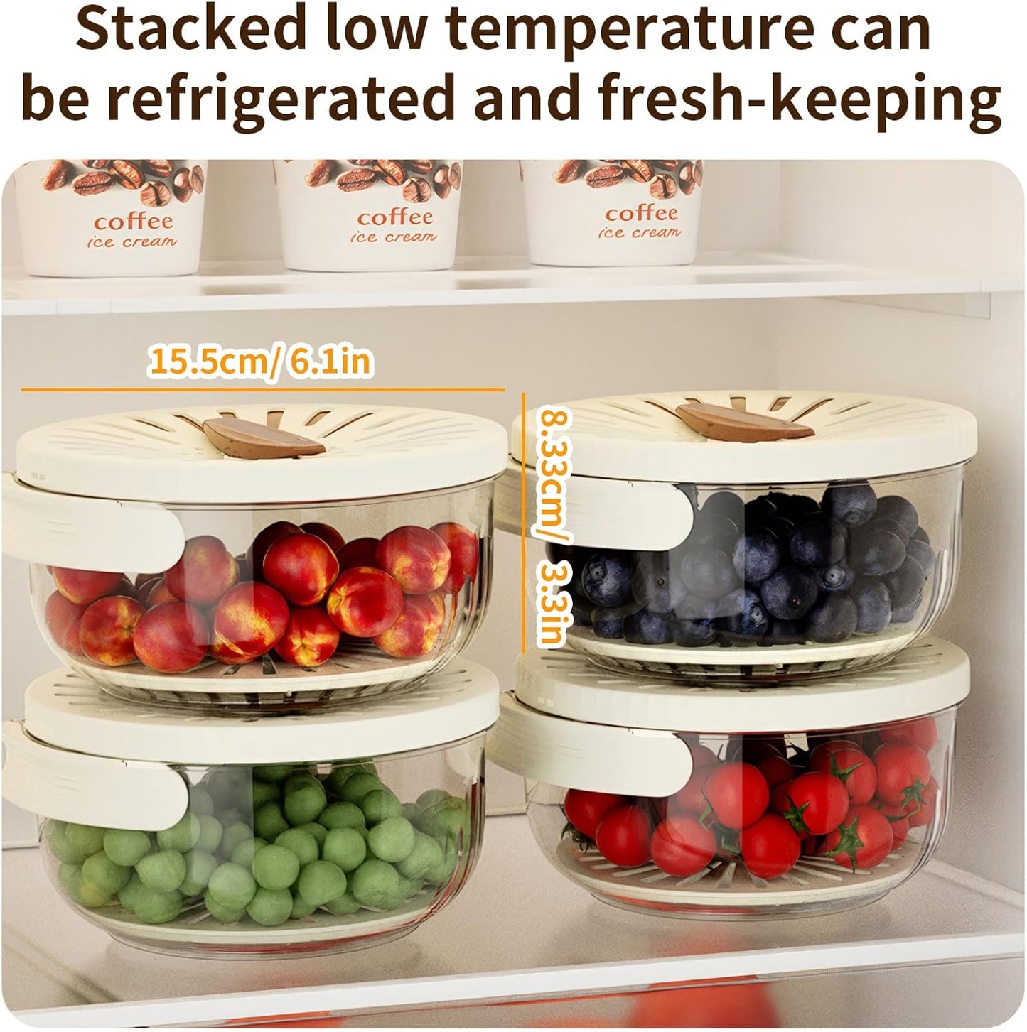 Multifunction 2in1 Food Colander With Handle Draining Bowl With Lid
