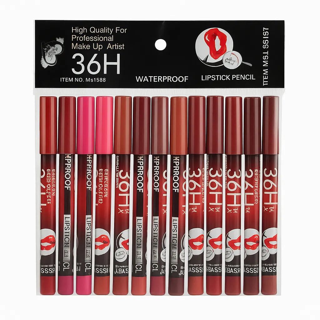 36H Lip Pencils Set Perfect Precision Long-Lasting Color pack of 12pcs