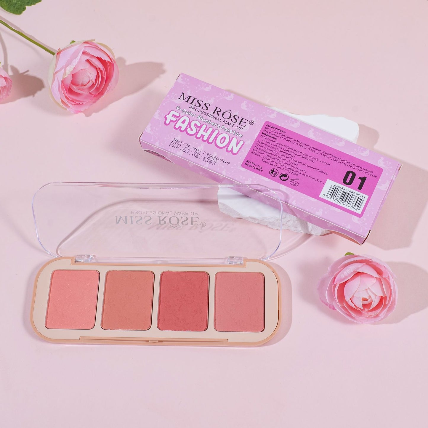 Miss Rose Butter Blend 4-Color Blush Palette