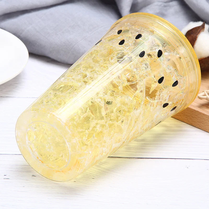 Double Layer Crushed Watermelon Sipper Cup Gel Glass