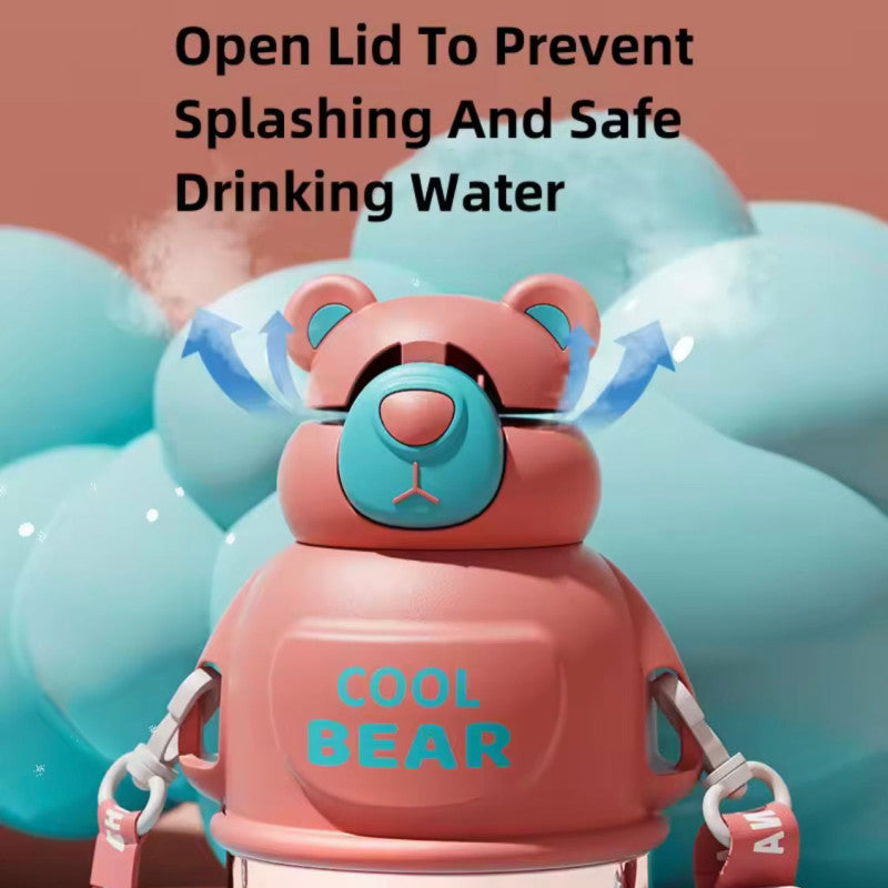 Cute Bear Shape Water Bottle Thermos Kids Water Bottle 800ml