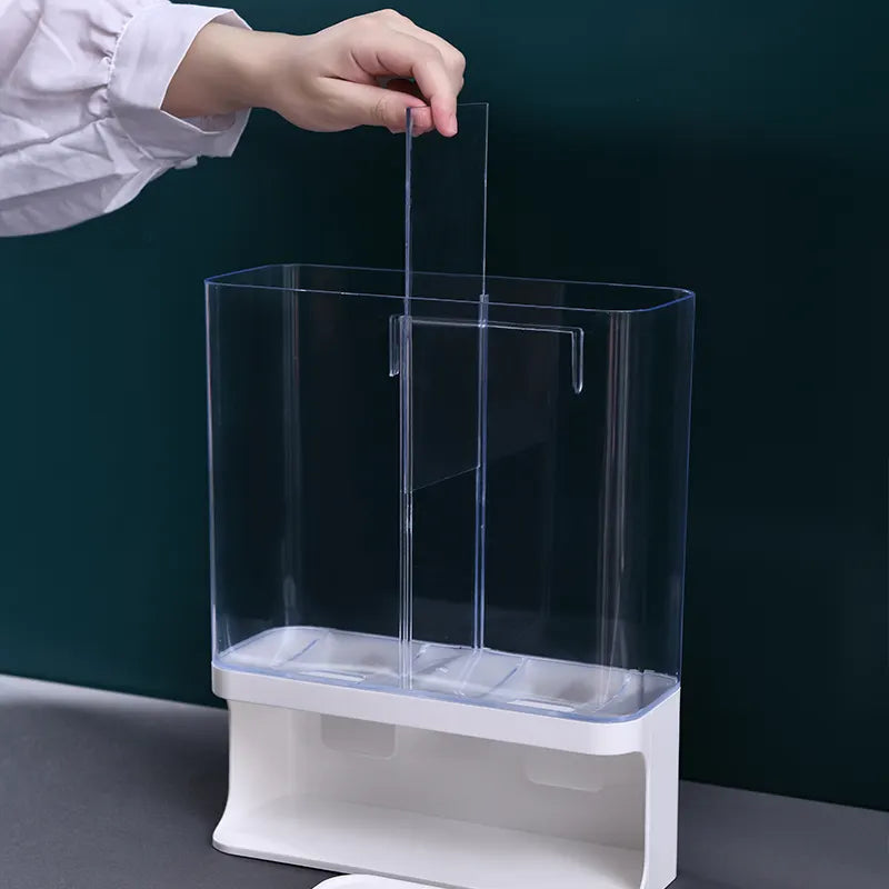 Wall Mounted Transparent Grain Storage Box Space Saving Cereal Dispenser