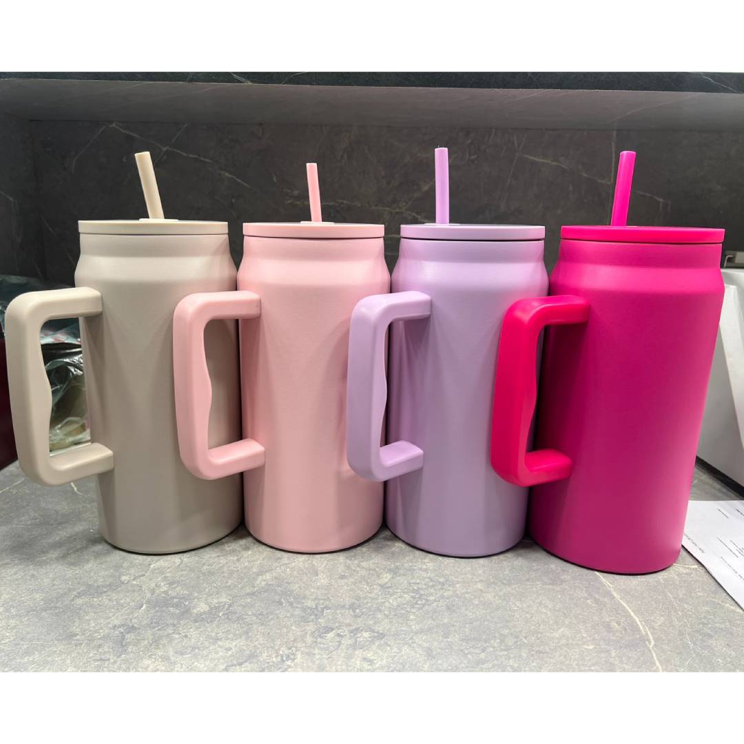 Modern Stanley Quencher Dupe Tumbler With Colored Straw And Lid