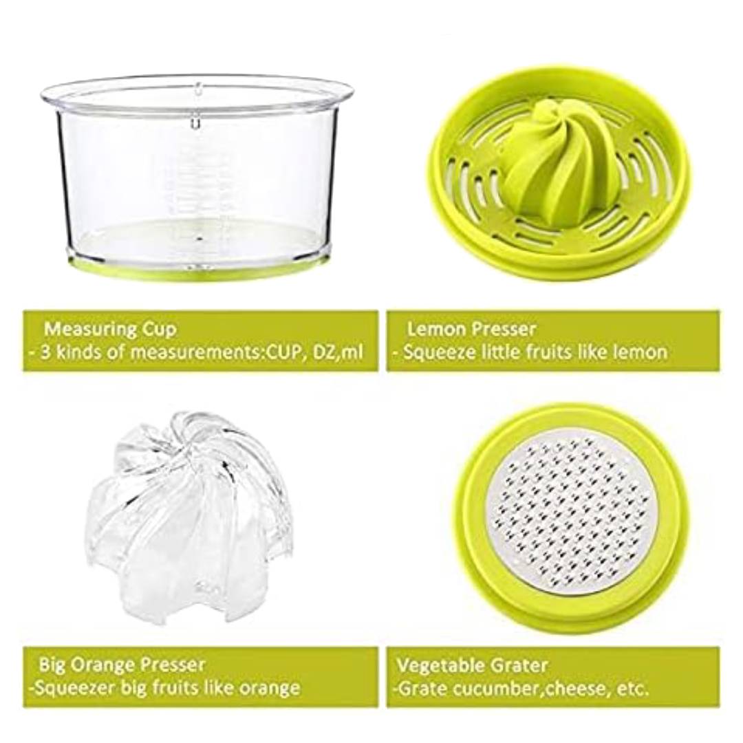 Multifunction Manual Hand Squeezer 4in1 Juicer With Grater Acrylic