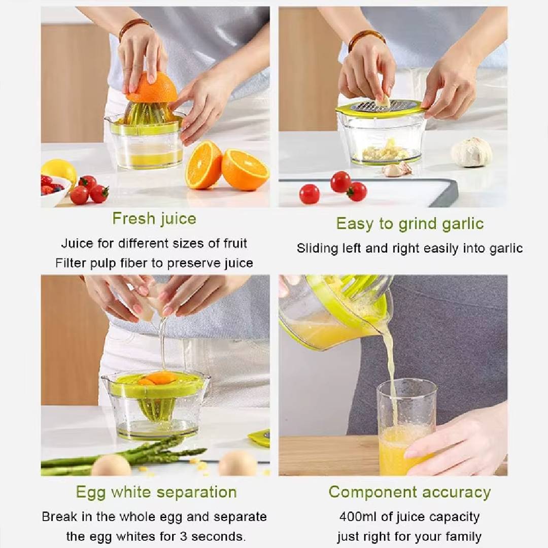 Multifunction Manual Hand Squeezer 4in1 Juicer With Grater Acrylic