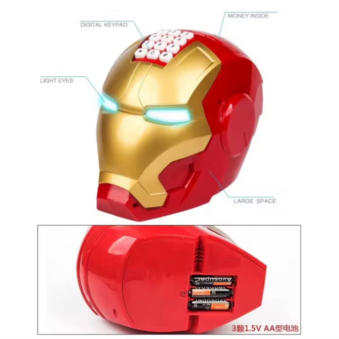 Marvel Avengers Iron Man Helmet Password Lock Piggy Bank