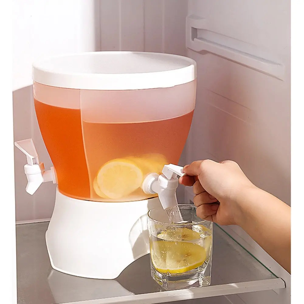 3 In 1 Rotated Beverage Dispenser With 3 Tap, Plastic Drink Dispenser For Refrigerator, Lemonade Drinkware Cold Water Bottle