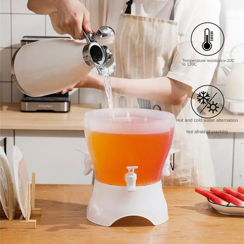 3 In 1 Rotated Beverage Dispenser With 3 Tap, Plastic Drink Dispenser For Refrigerator, Lemonade Drinkware Cold Water Bottle