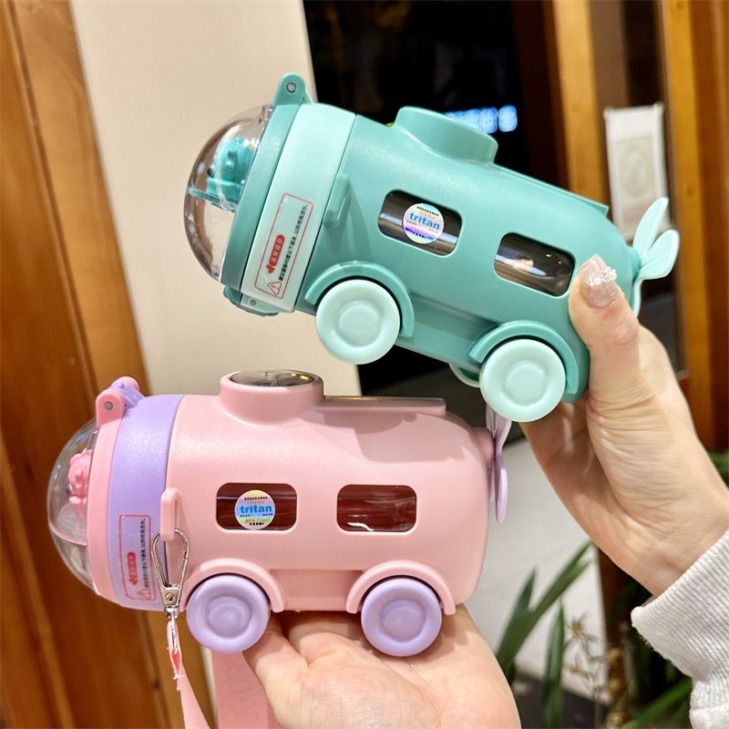 Underwater Adventure Flask Water Bottle With Straw Cartoon Water Bottle For Kids 550ml