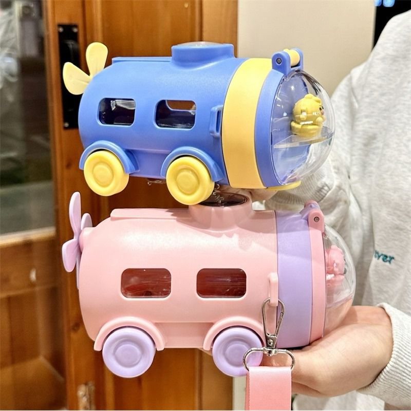 Underwater Adventure Flask Water Bottle With Straw Cartoon Water Bottle For Kids 550ml