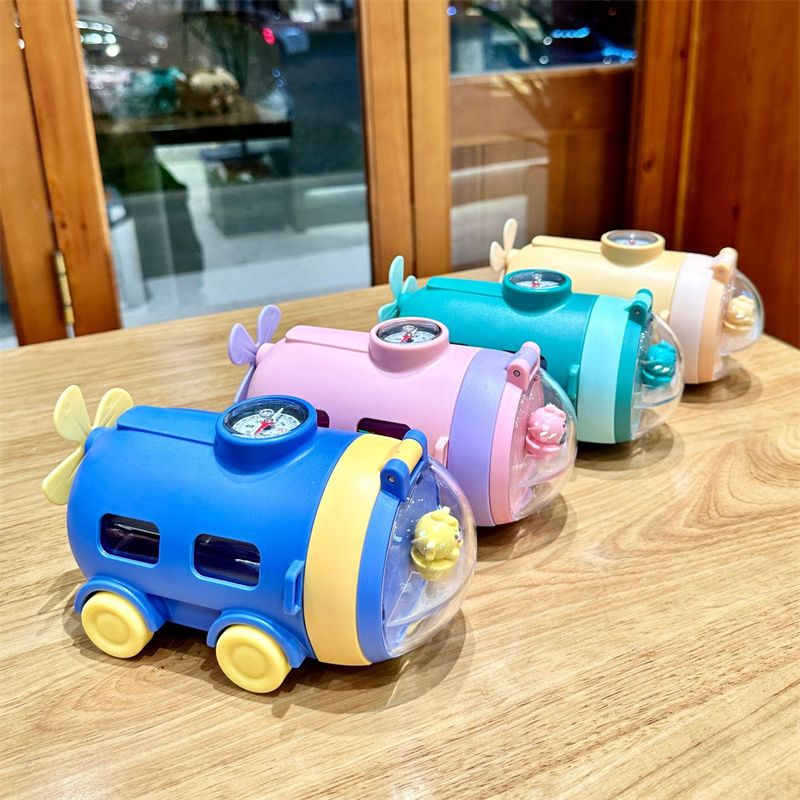 Underwater Adventure Flask Water Bottle With Straw Cartoon Water Bottle For Kids 550ml