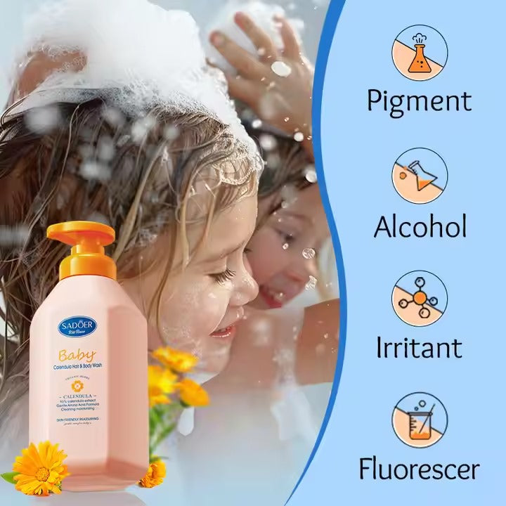 SADOER Children's Calendula Amino Acid Gentle Moisturizing Shampoo and Bath Gel 600ml