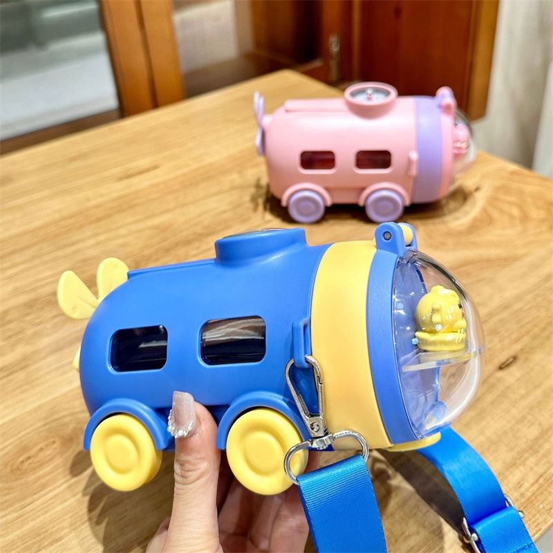 Underwater Adventure Flask Water Bottle With Straw Cartoon Water Bottle For Kids 550ml