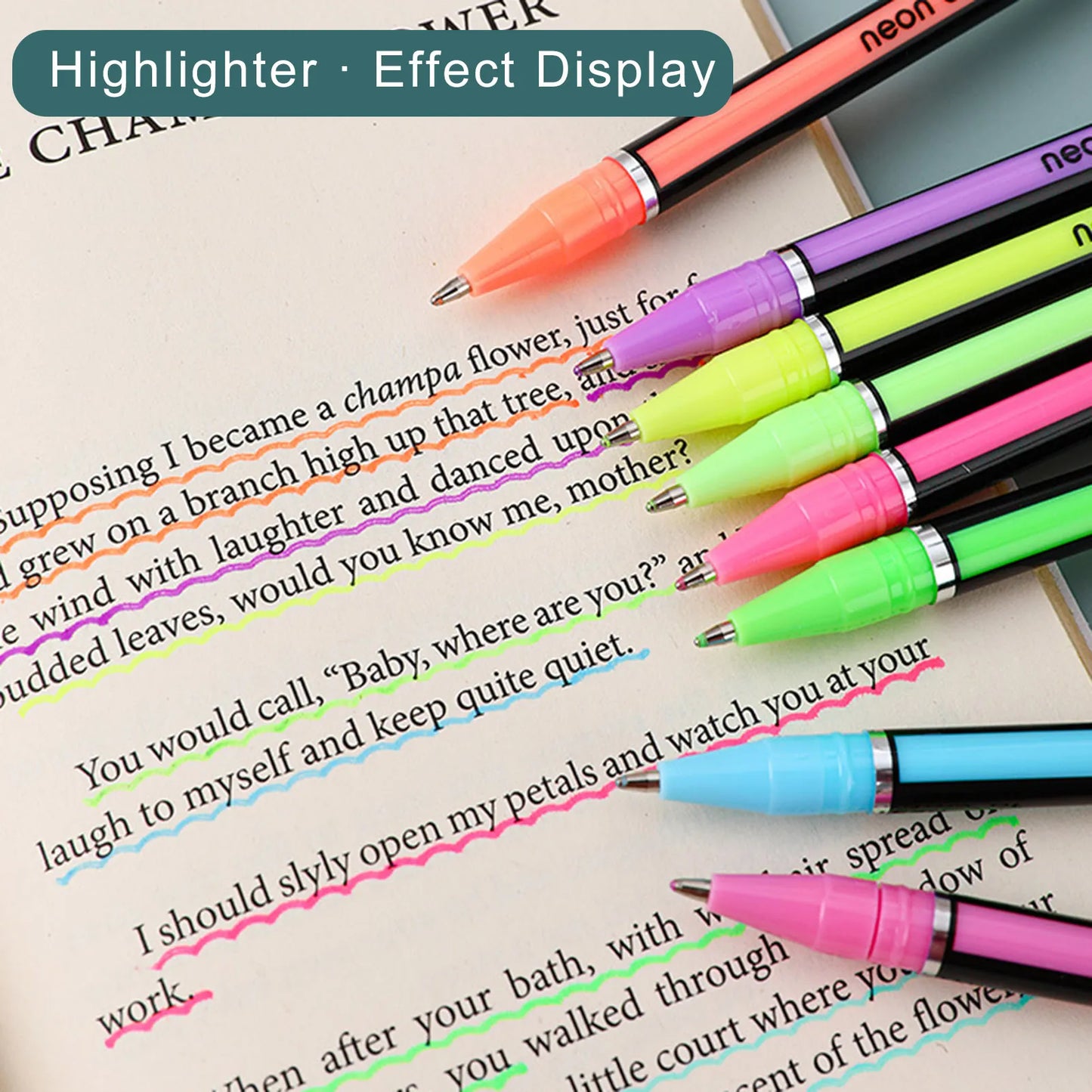 Neon Color 1.0mm Pen Set of 12Pcs
