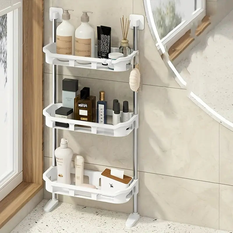 Multifunctional 3 Tier Space-Saving Wall-Mounted Bathroom Storage Rack Shelves For Toiletries & Essentials
