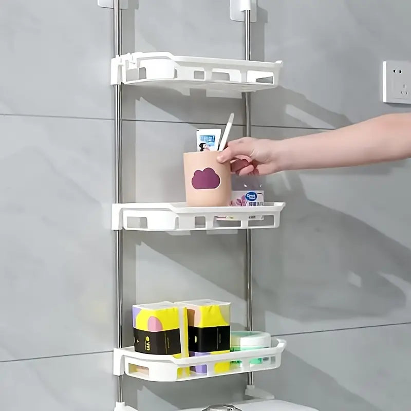 Multifunctional 3 Tier Space-Saving Wall-Mounted Bathroom Storage Rack Shelves For Toiletries & Essentials