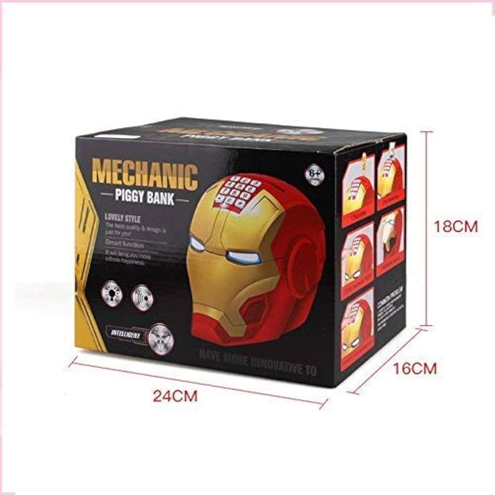 Marvel Avengers Iron Man Helmet Password Lock Piggy Bank