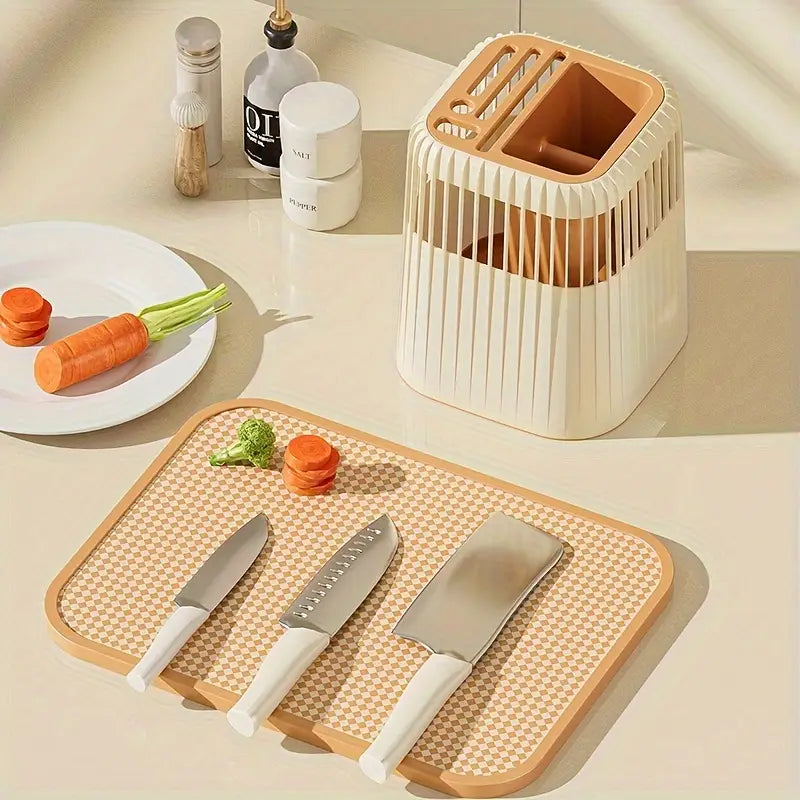 Multifunctional 360 Rotating Knife and Chopstick Kitchen Utensil Holder