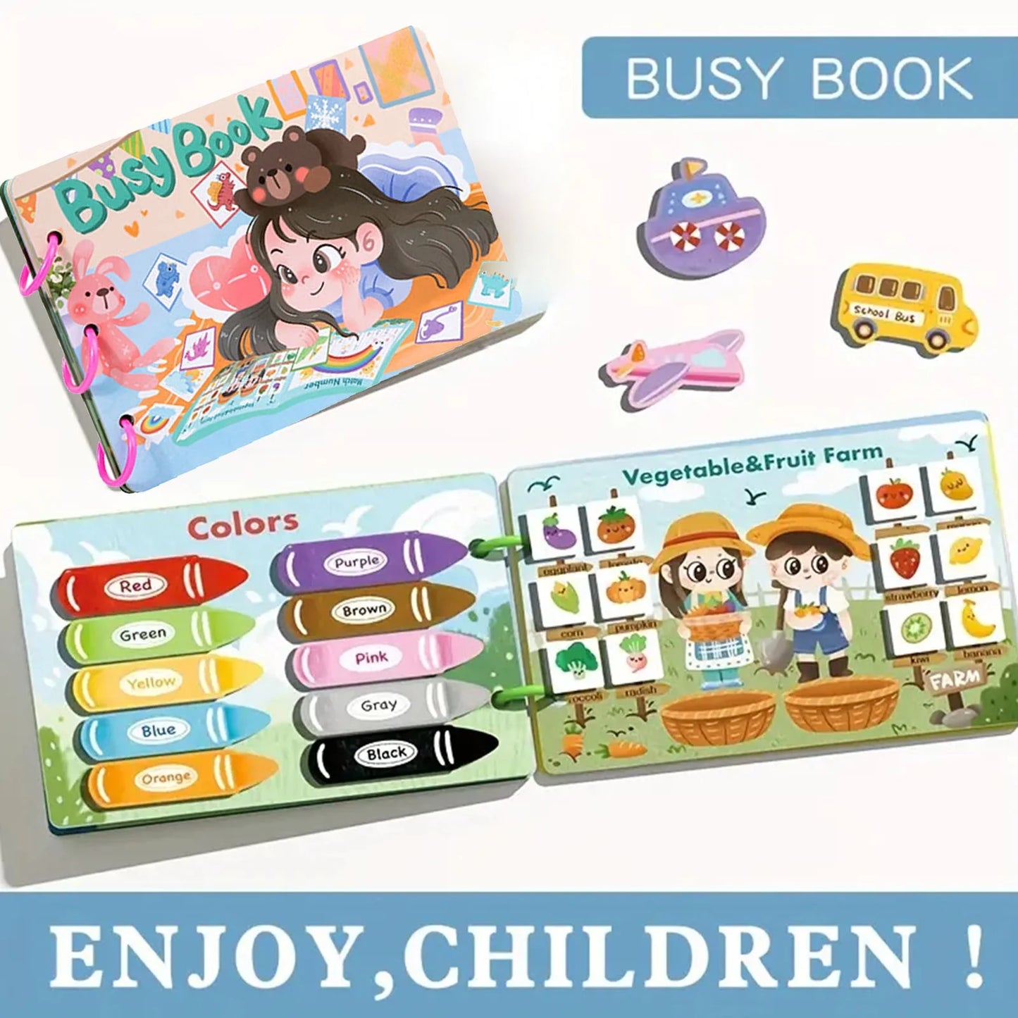 Early Childhood Quiet Book – Montessori-Inspired Learning Toy for Toddlers Kids Learning Book