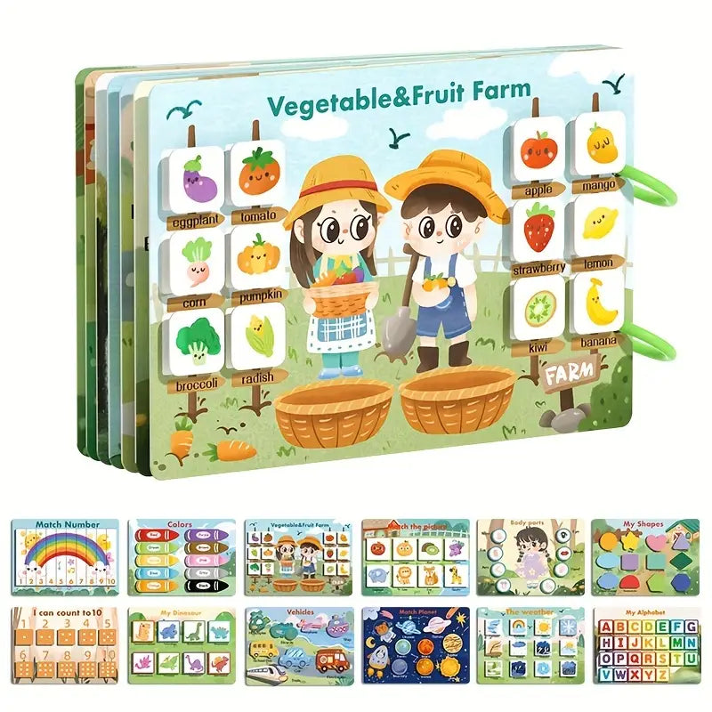 Montessori Educational Toy 7 Page Preschool Activity Flip Book And Early Learning Toy