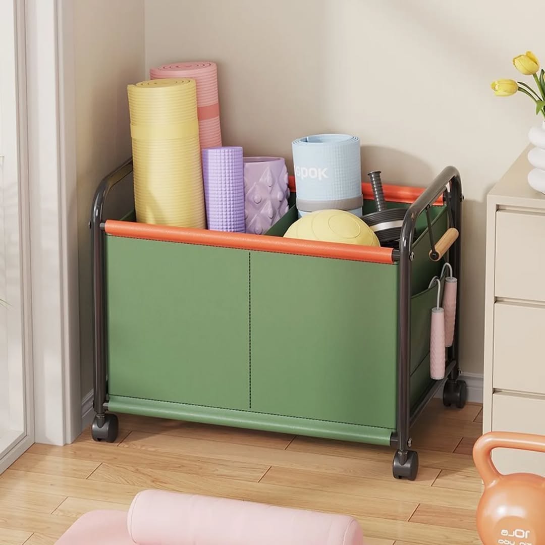Multipurpose Toy Storage Box with Wheel Kids Bedroom Organizer