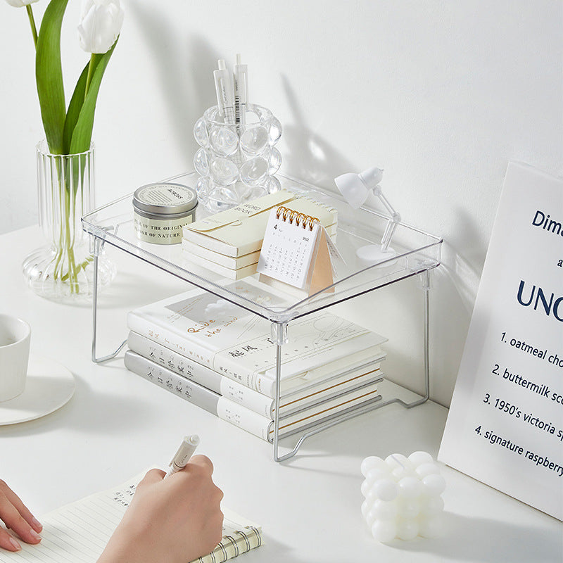 Multipurpose Single Layer Clear Acrylic Desk Organizer Vanity Counter Top