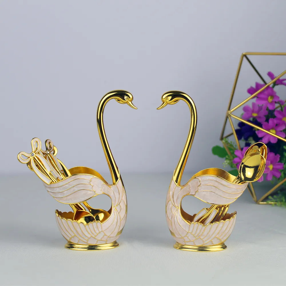 European Style Luxury Duck Shaped Tea Spoon Holder