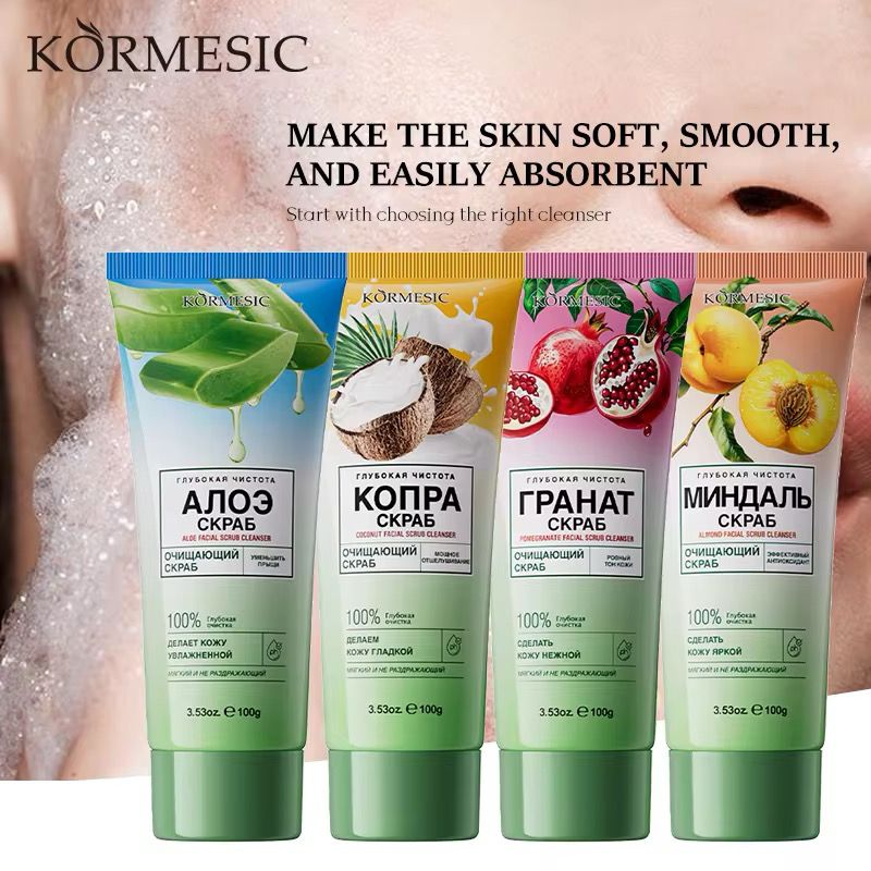 KORMESIC Face Wash Non-Irritating & Hypoallergenic Remove Dirt Acne Oil Makeup Face Scrub Cleanser