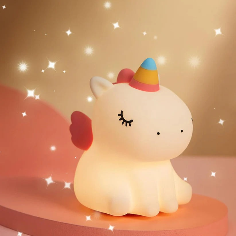 USB Rechargeable Cartoon Unicorn Silicone Lamp LED Light