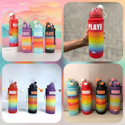 Play Hard Work Hard Colorful Bottle 1000ml