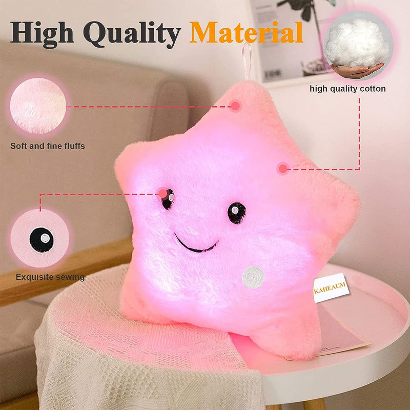 Luminous Twinkle Star Relax Pillow Cushion Soft Glowing Light Up Plush Pillow