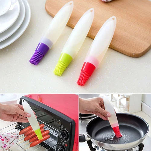 Oil Bottle With Brush Food Grade Silicone Cooking Oil BBQ Brushes