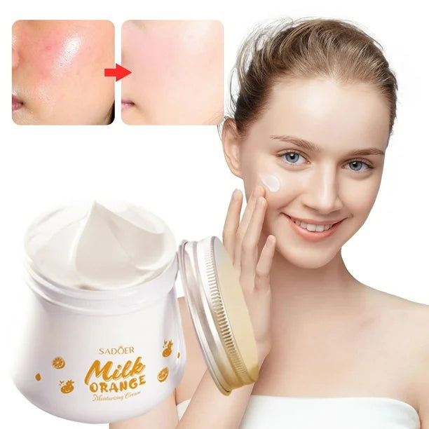 SADOER Milk Orange Natural Organic Vitamin C Facial Cream Whitening Brightening Orange Milk Face Cream