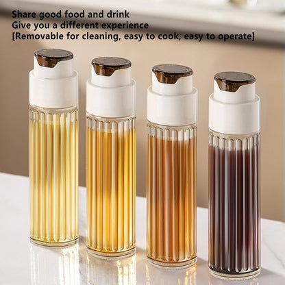 Leak-Proof Glass Oil Dispenser Bottle Automatic Opening &amp; Closing Lid Gravity Oil Tank