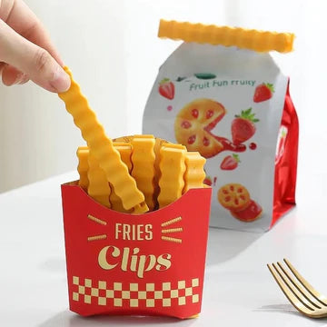 Set Of 12 French Fries Shape Sealing Clip Bag Sealer With Holder