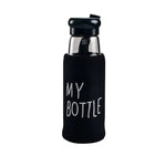 My Bottle Glass Water Bottle with Steel Cap And Cover Bag 550ml