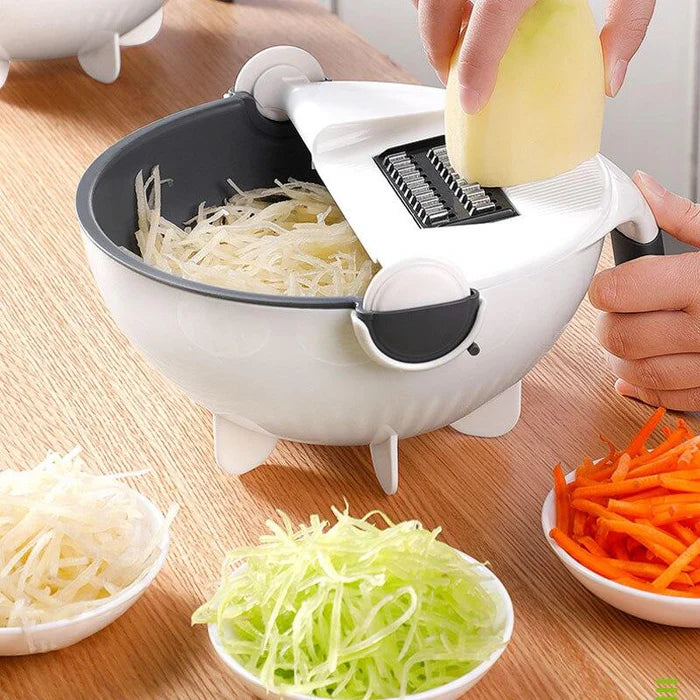 Multifunctional 9in1 Vegetable Cutter With Drain Basket