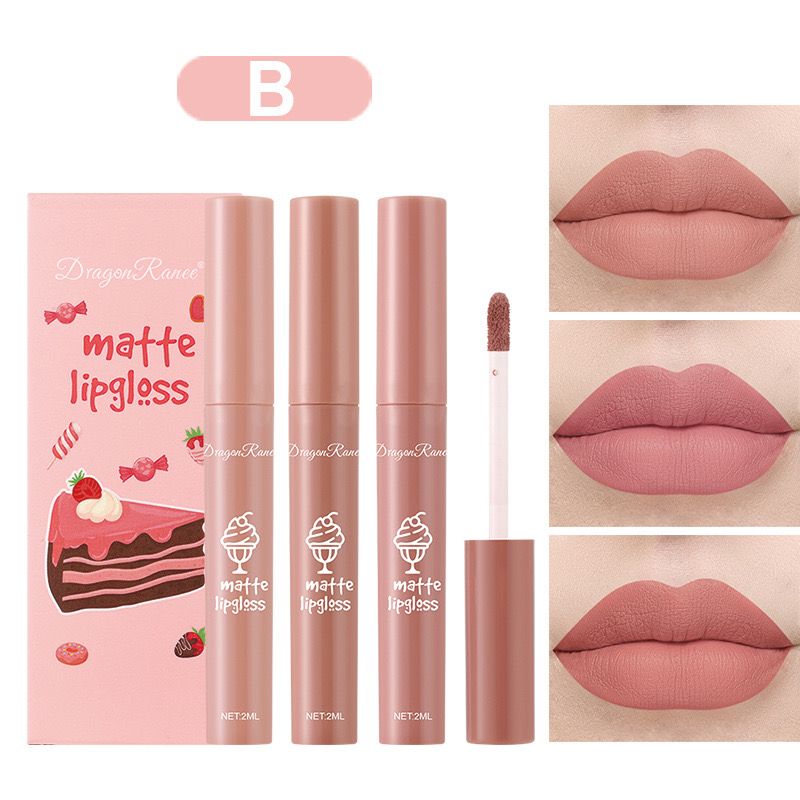 Dragon Ranee Nude Matte Lipgloss 3Pcs Set