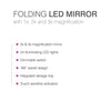 24 LED Touch Dimmable Sensor Foldable Led Mirror with 2 & 3X Magnification