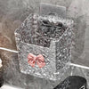 Multifunctional Crystal Acrylic Wall Mounted Bow Vanity Storage Box Elegant Caddy Organizer