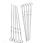 Stainless Steel BBQ Skewers Stick Round Handle Premium Quality Pack of 6