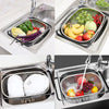 Stainless Steel Drain Basket With Extendable Rubber Handles To Fit Any Sink